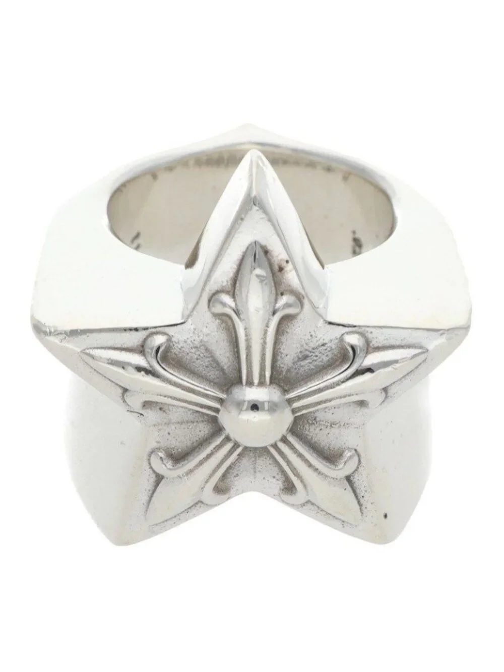 Chrome Hearts Str Lrg Large Star Silver Ring